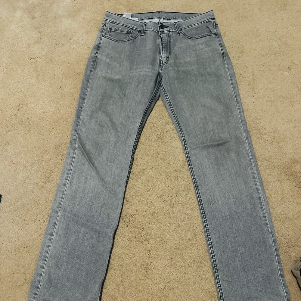 Levi's 514 Gray Straight Jeans Classic Style